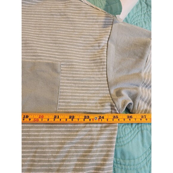 Splendid Women’s XXL Green Striped Button Front Henley Lounge Long Sleeve Top - Picture 8 of 9